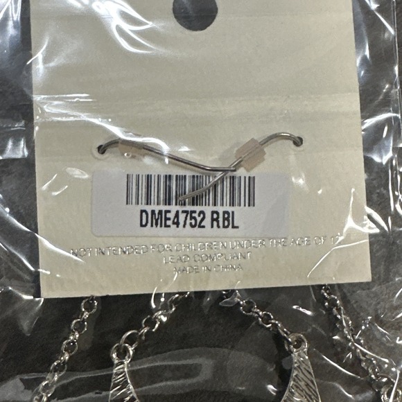 Mia Collection Silver Blue Fringe Dangle Earrings Fashion Jewelry Crescent Moon - Picture 4 of 5